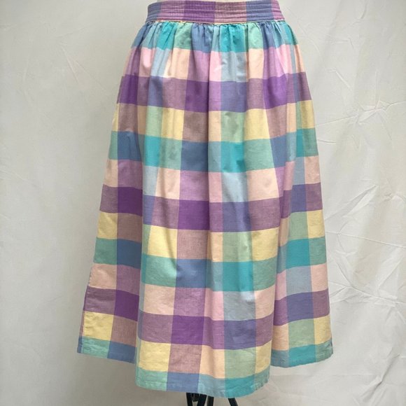 Vintage Summer Plaid Checkered Skirt - Picture 4 of 8